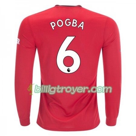 Billige Fotballdrakter Manchester United Paul Pogba 6 Hjemmedraktsett 2019/20 Langermet